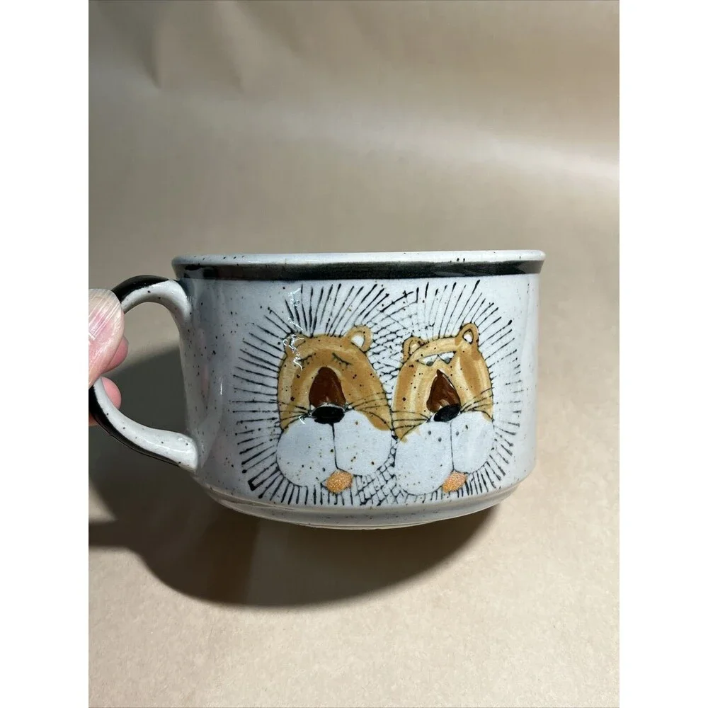 CLAY IN MIND POTTERY SAN DIEGO CA.  Lions Soup Bowl Coffee Mug‎ Planter